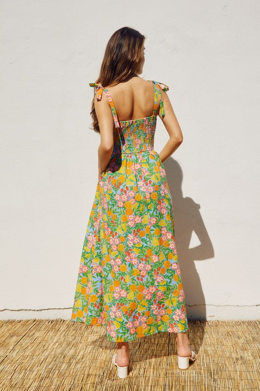 Summer Smocked Top Midi Dress