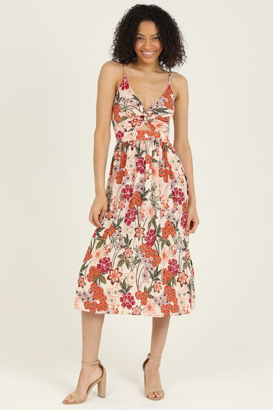Evita Twist Midi  Sun Dress
