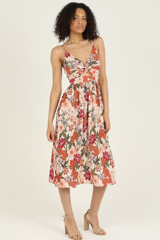 Evita Twist Midi  Sun Dress