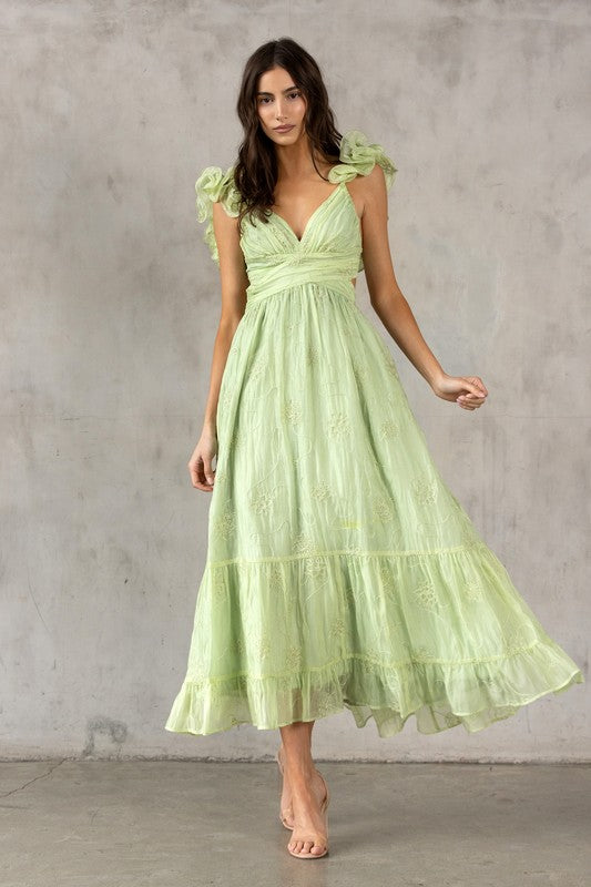Nora Embroidered Maxi Dress
