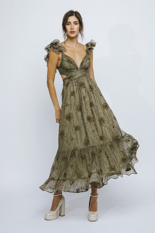 Nora Embroidered Maxi Dress
