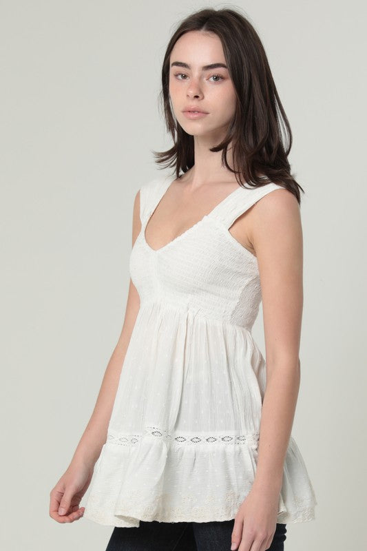 Cori Swiss Dot Lace Top