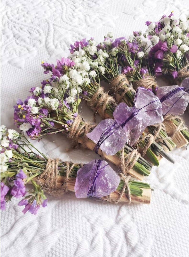 CharlieHaze - Amethyst, Lavender and Palo Santo Smudge Stick