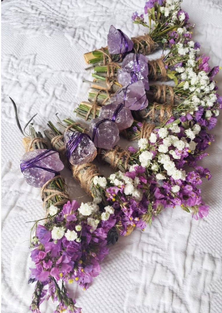 CharlieHaze - Amethyst, Lavender and Palo Santo Smudge Stick