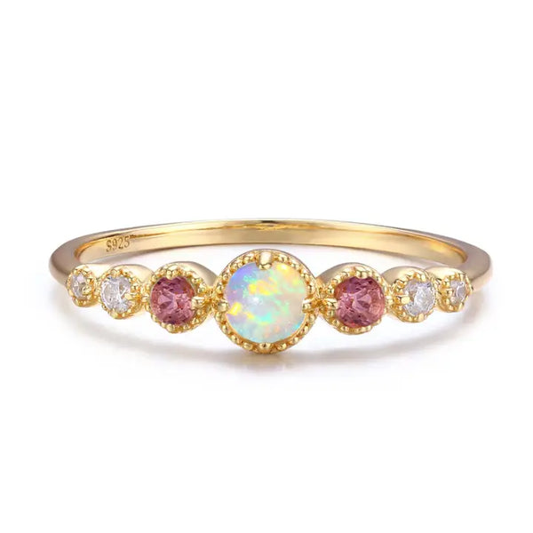 Divinity Opal Tourmaline Ring (Yellow Gold)