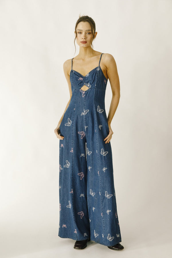 Butterfly Embroidered Jumpsuit