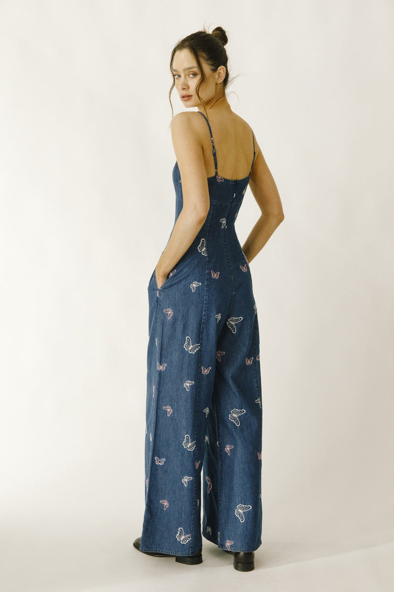 Butterfly Embroidered Jumpsuit