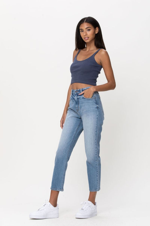 The Gianna High Rise Cropped Straight Jeans