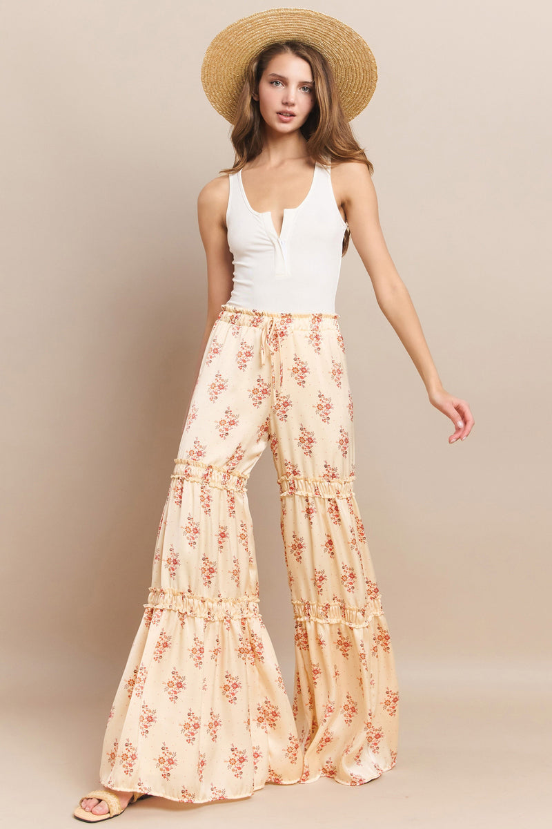 Floral Tiered Palazzo Pants