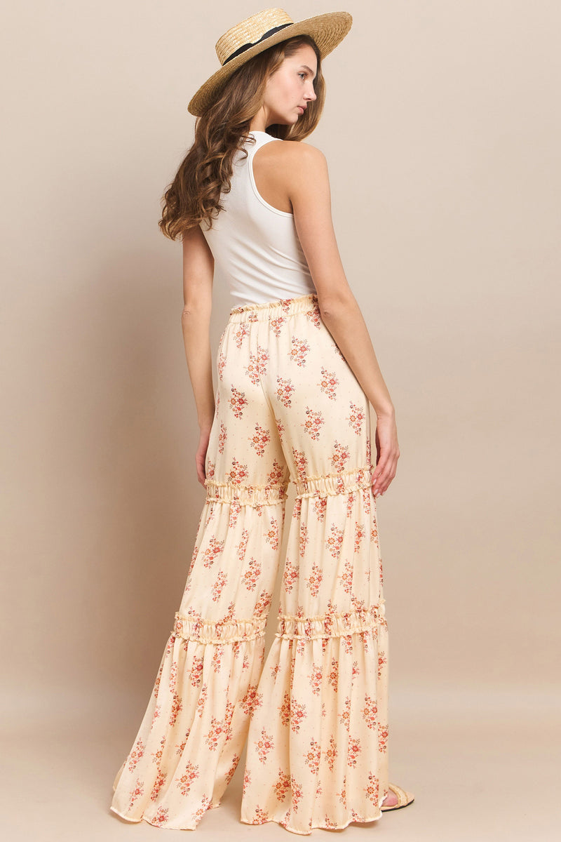 Floral Tiered Palazzo Pants