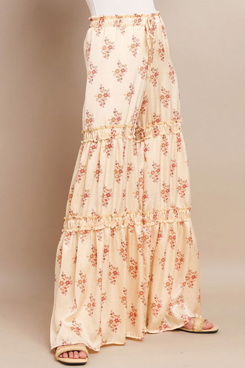 Floral Tiered Palazzo Pants