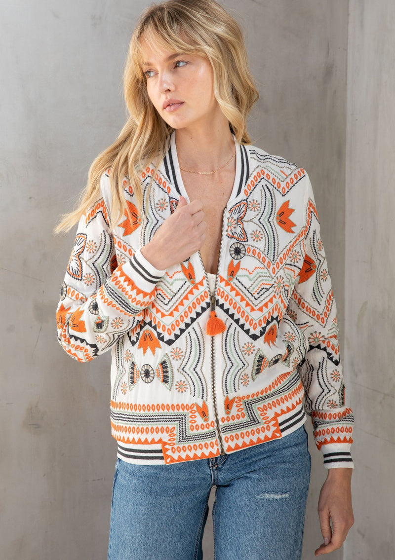 Lizzie Embroidered Bomber