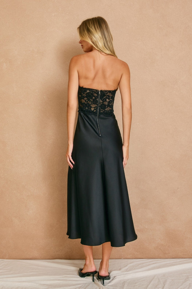 Meredith Satin Midi Dress