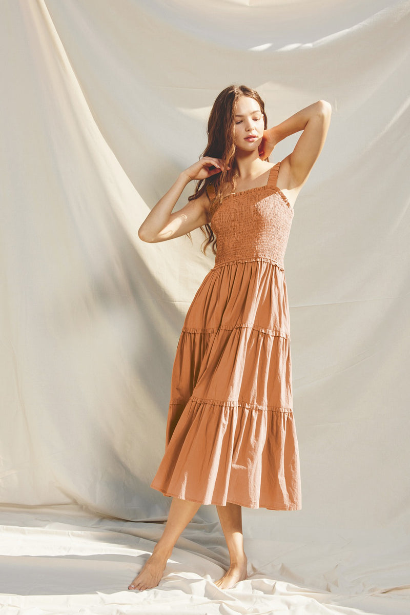 Ophelia Smocked Midi Dress