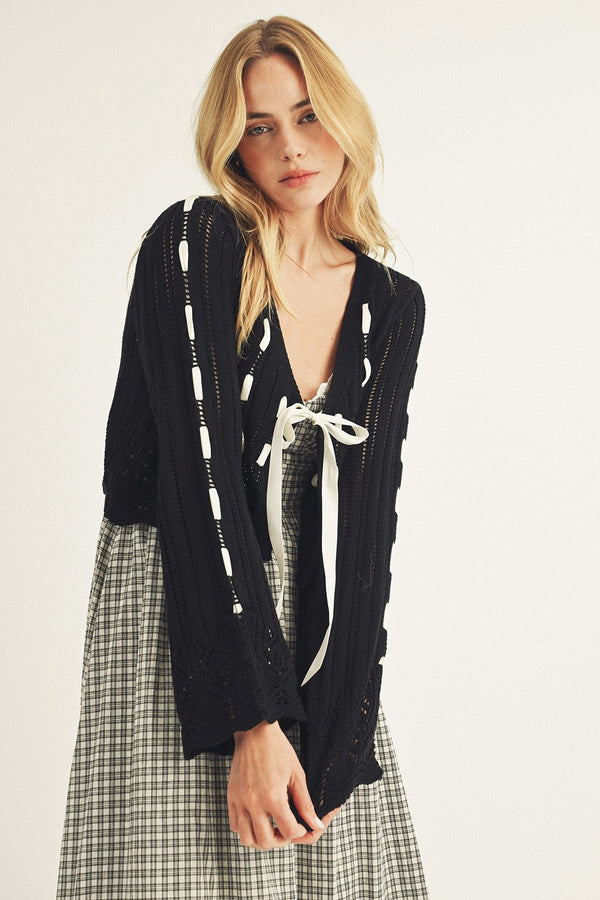 Roxy Laced Ribbon Cardigan