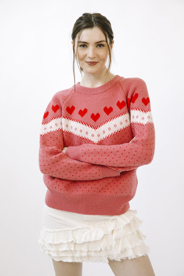 Sophia Heart Polka Dot Sweater