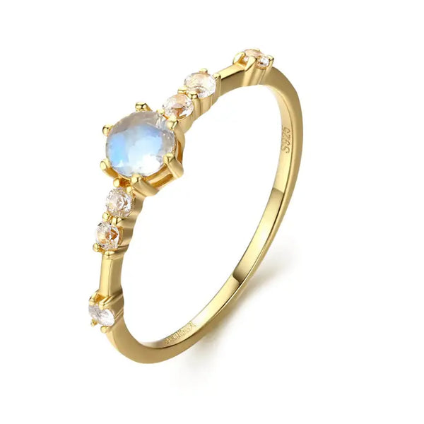 The Center of the Universe Moonstone Ring (Yellow Gold)