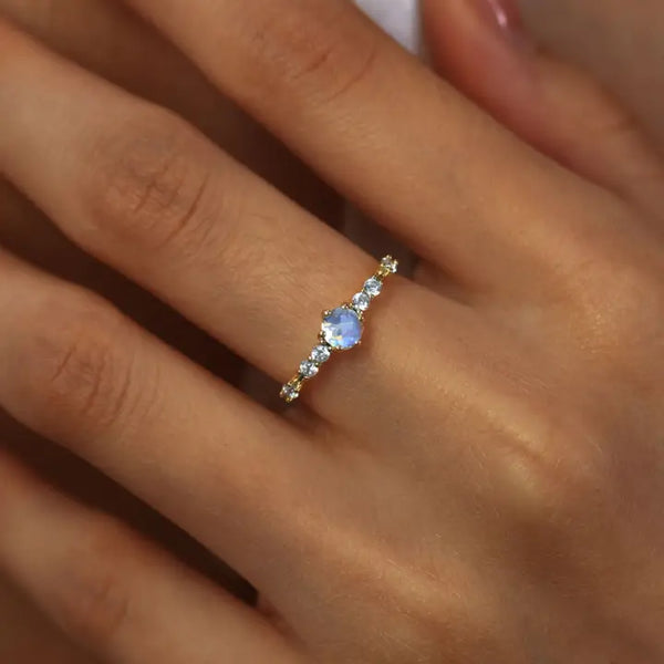 The Center of the Universe Moonstone Ring (Yellow Gold)