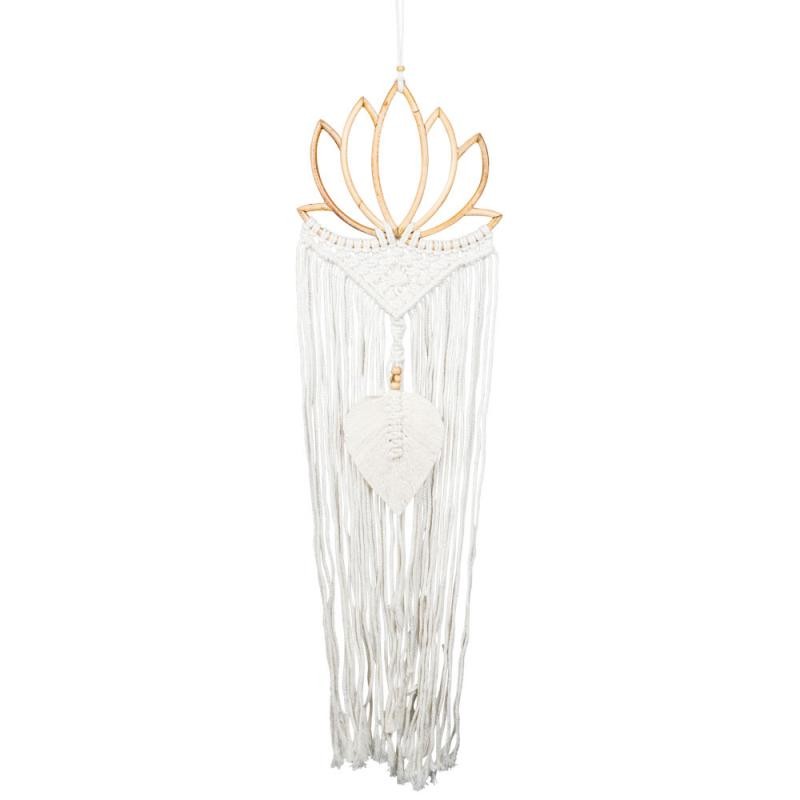 Bamboo Lotus Macrame Dreamcatcher