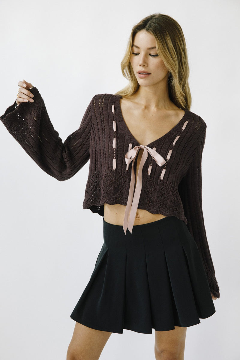 Roxy Laced Ribbon Cardigan