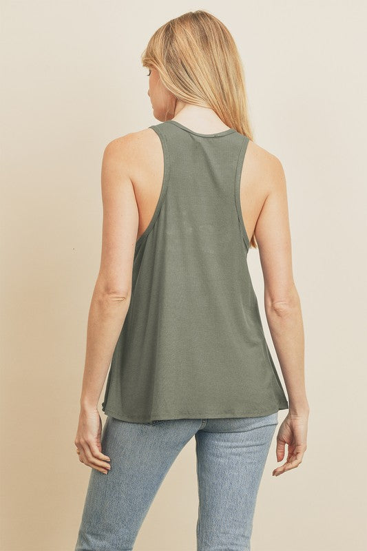 The High Neck Flared Tank