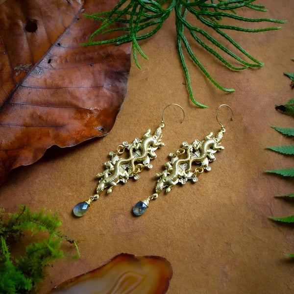 Salamander Cluster Earrings